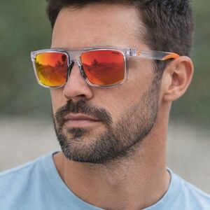 Carrera Men's Unisex Clear Sunglasses with Orange Lenses